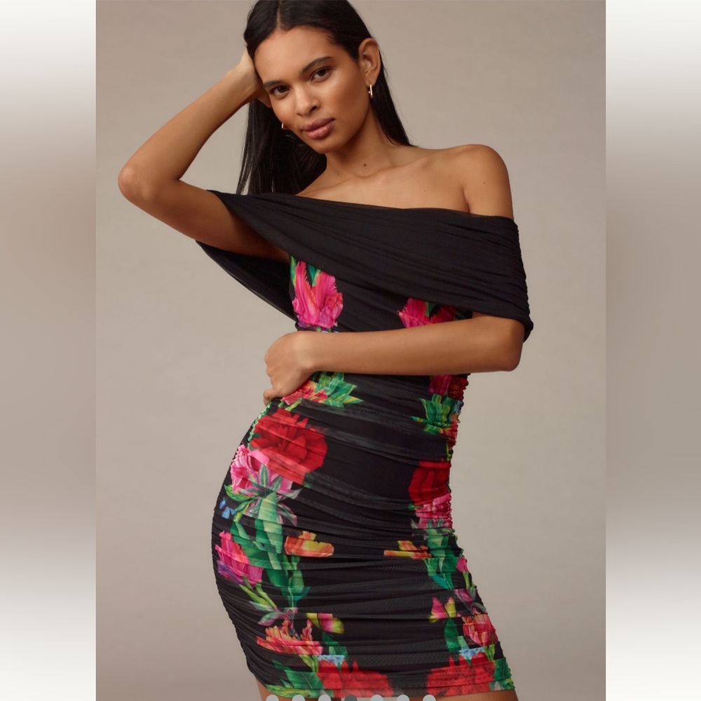 AFRM off the shoulder mesh dress NWT